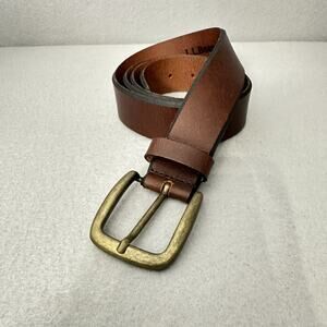 LL Bean Men's 1912 Jean Belt Size 46 Dark Brown Full Grain Leather